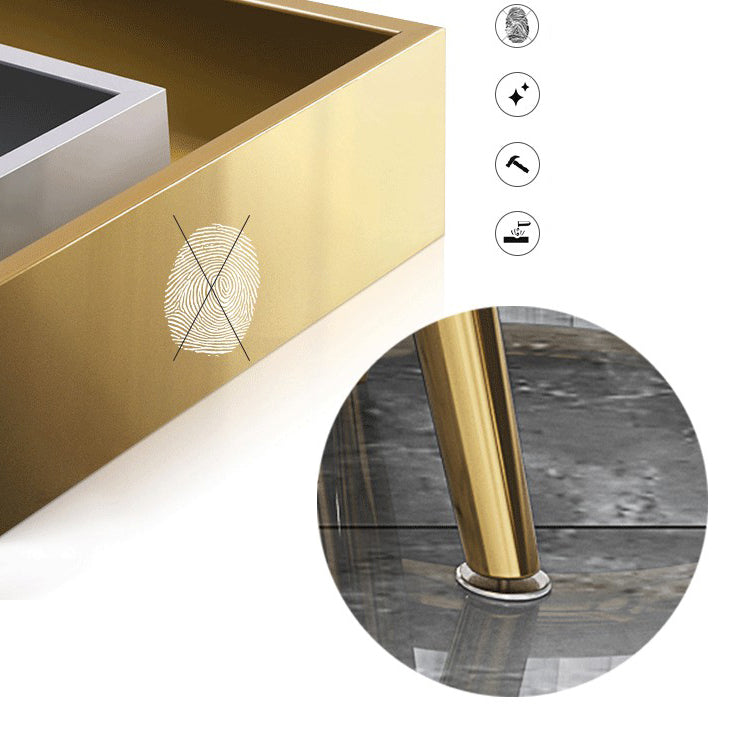 Fixed Sintered Stone Dining Room Set with Metallic 4 Legs Table Dining Room Furniture for Home Use