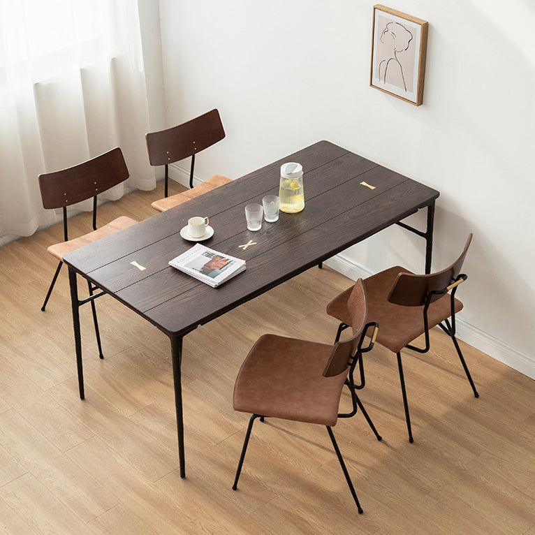 Industriële stijl houten dineren † kamer † ingesteld met rechthoekige tafel en metalen eettafel meubels