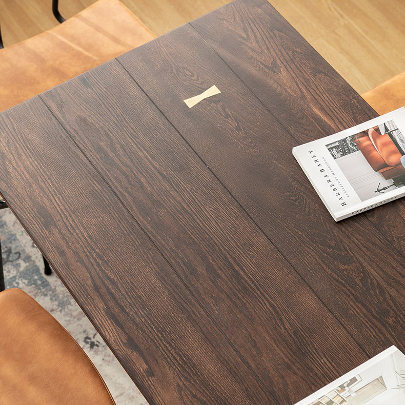 Industriële stijl houten dineren † kamer † ingesteld met rechthoekige tafel en metalen eettafel meubels