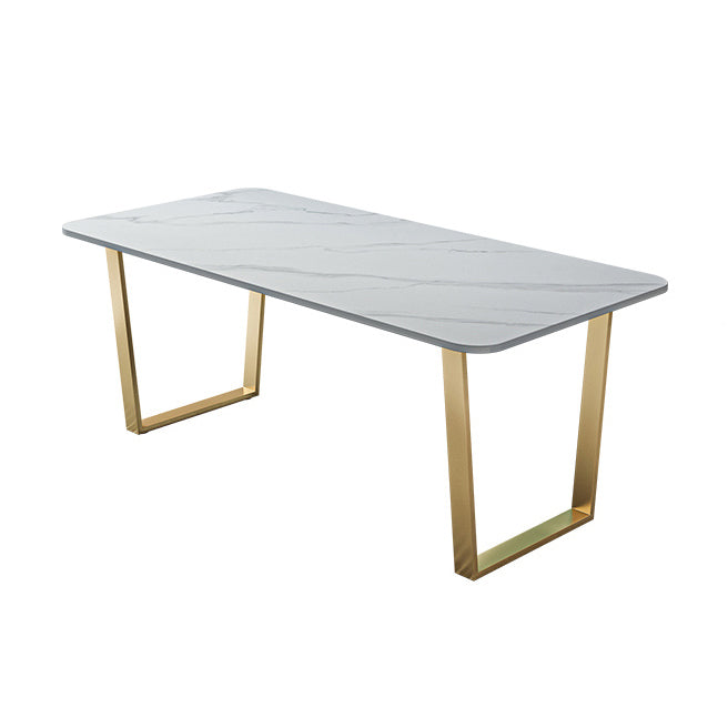 Rectangle Scandinavian Style Dining Room Set Sintered Stone Top Dining Furniture Set