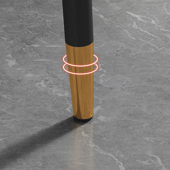 Contemporary Metallic Fixed Dining Table Rectangle Formal Dinette Set with Balck Base