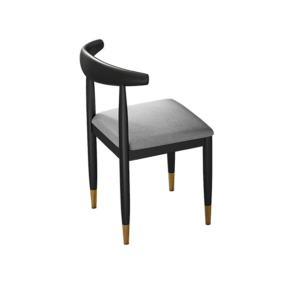 Contemporary Metallic Fixed Dining Table Rectangle Formal Dinette Set with Balck Base