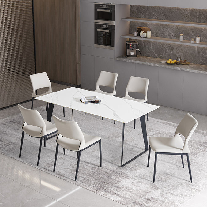 Modern Sintered Stone Dining Set White Multi Purpose Dining Table Furniture for Dining Room
