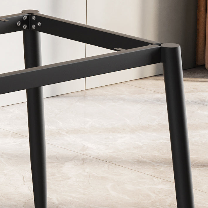 Modern Style Sintered Stone Dining Table Rectangular Dining Table with Metal Base