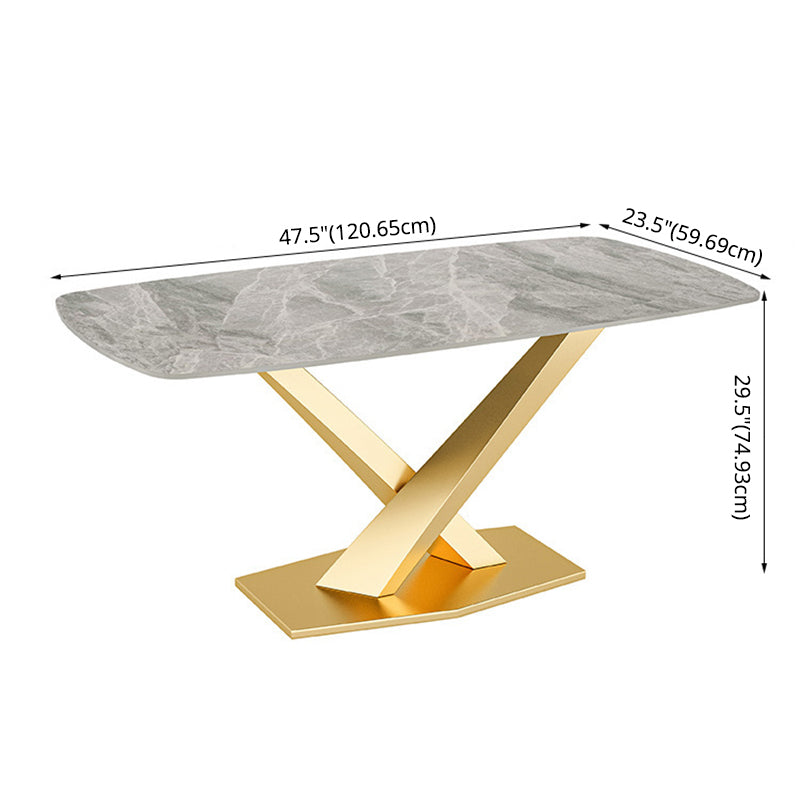 Modern Style Sintered Stone Kitchen Set with Table and Upholstered Chairs