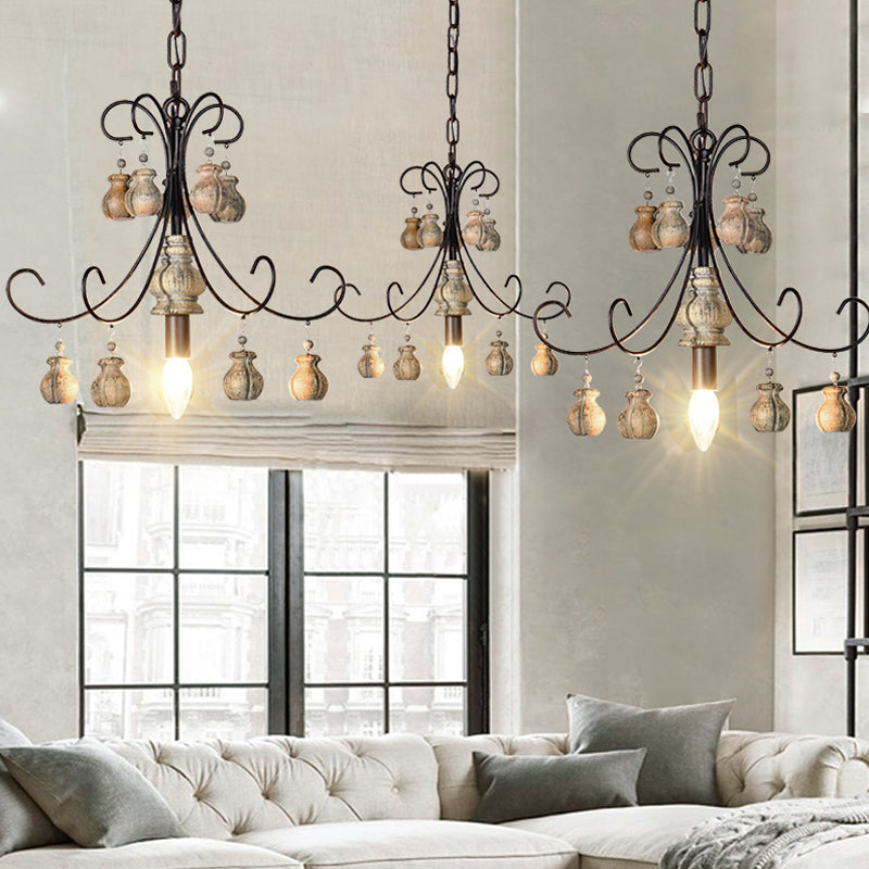 Lampada sospesa per camera da letto tradizionale tradizionale lampadina singola lampadario nero a sospensione