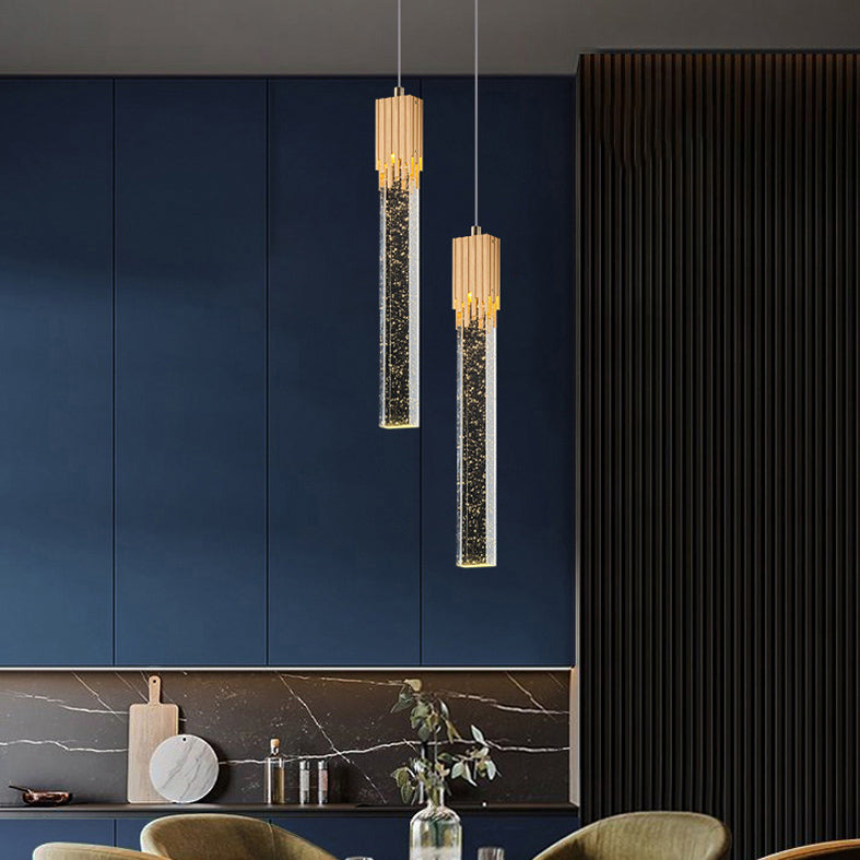 Röhrchen -Anhänger Beleuchtungsrichtung zeitgenössischer Kristall -LED -Schlafzimmer Hanges Anhänger Licht