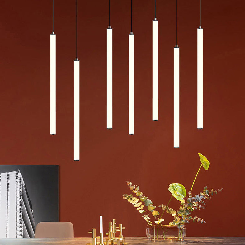 Acrylic Modern Simple LED Pendant Light Long Line Lamps for Bedroom Dinning Room