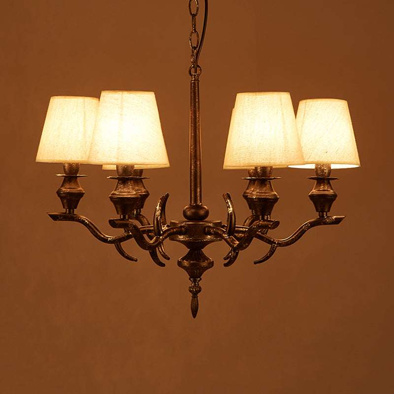 Tessuto Black Black sospeso cono il lampadario 6 lampadario tradizionale a sospensione per il ristorante