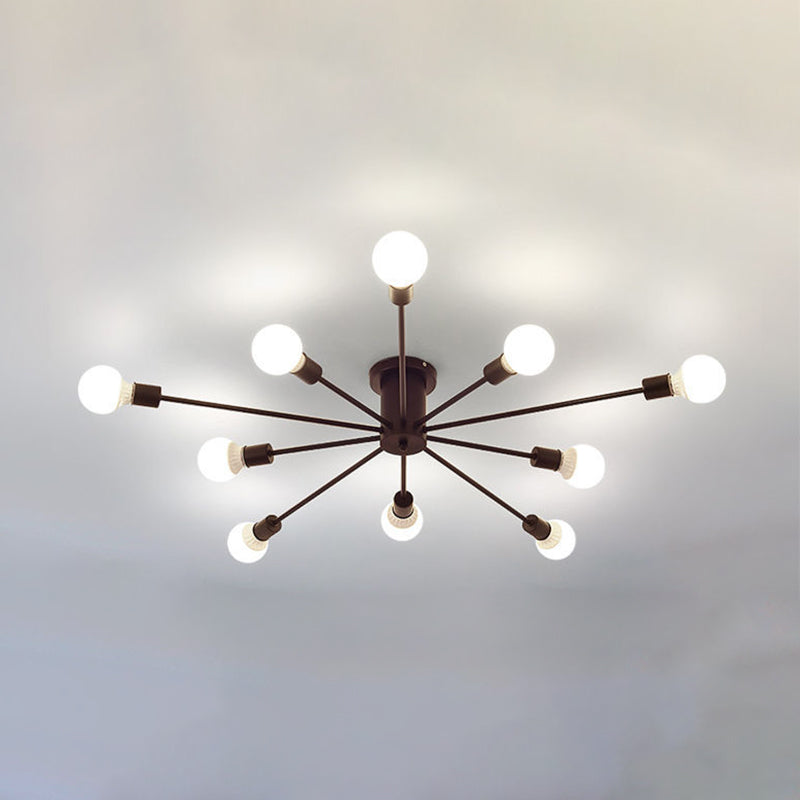 Bulb Bulb Sputnik Luce a soffitto in ferro battuto in stile retrò industriale