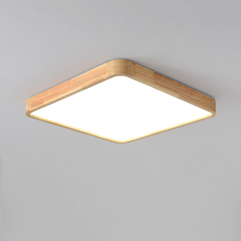 Modern Style Geometrical Flush Mount Lighting Wood 1-Light Flush Mount Led Light