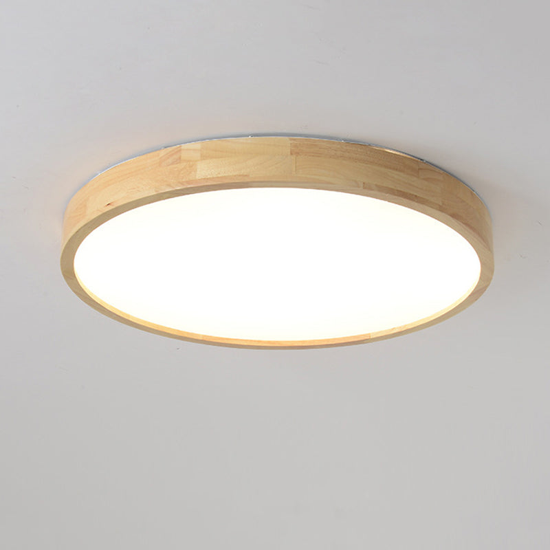 Modern Style Geometrical Flush Mount Lighting Wood 1-Light Flush Mount Led Light