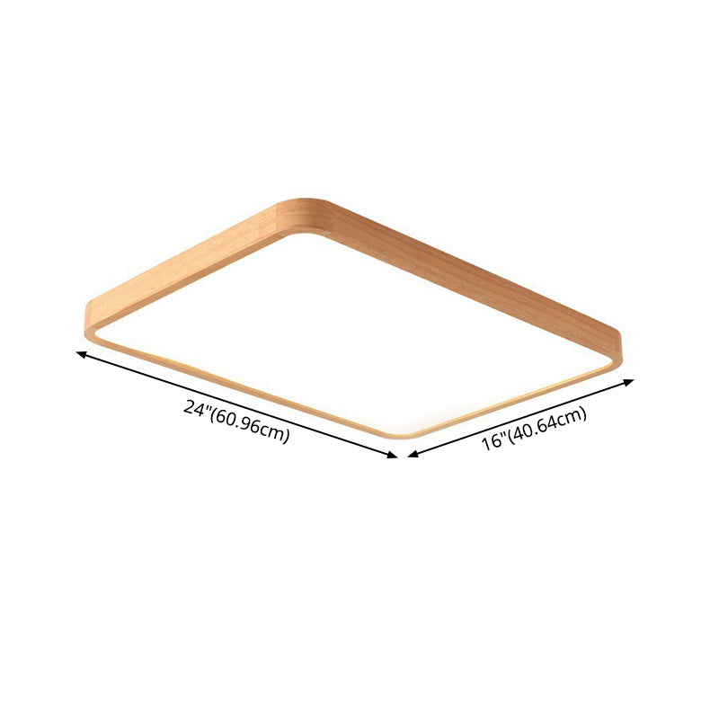 Modern Style Geometrical Flush Mount Lighting Wood 1-Light Flush Mount Led Light