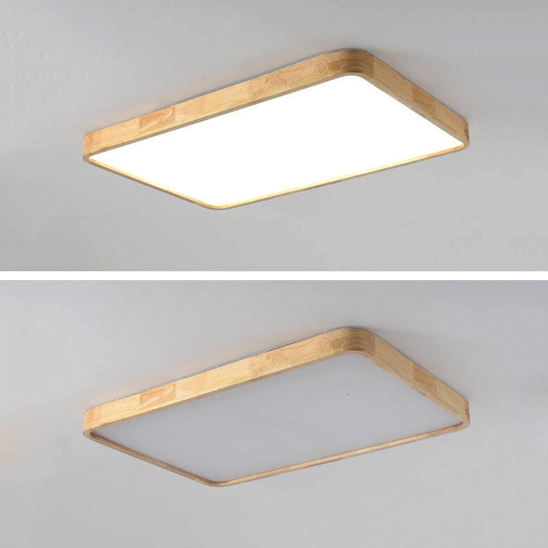 Modern Style Geometrical Flush Mount Lighting Wood 1-Light Flush Mount Led Light