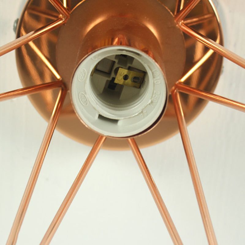 Iron Frame Ceiling Light in Industrial Retro Style Geometric Single Flush Mount for Corridor