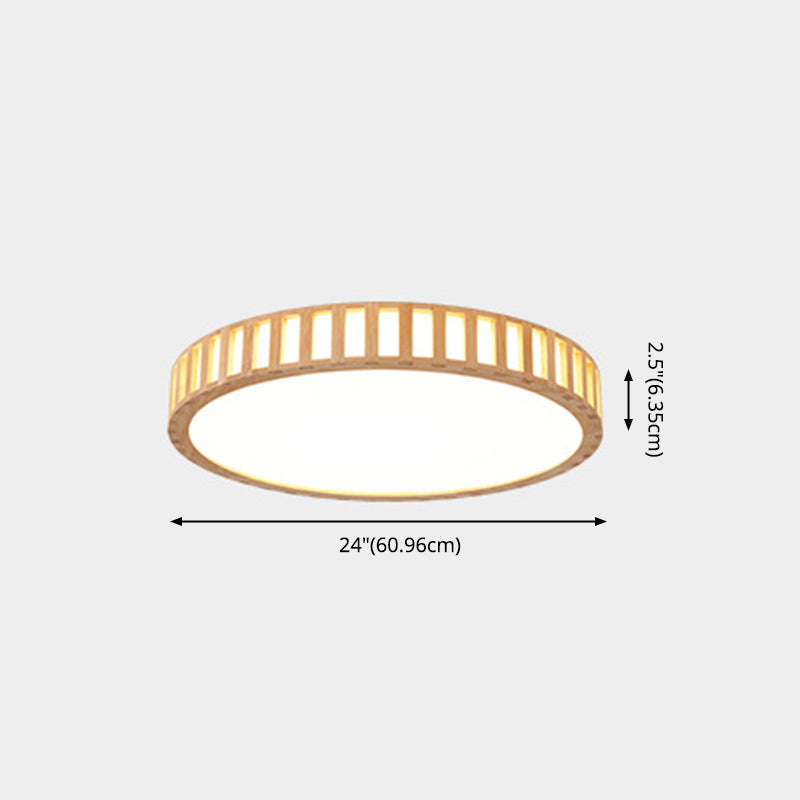 Bois 1-Flush léger Mount Ceiling Fixture Modern Style Drum Flush Mount Lamp for Living Room