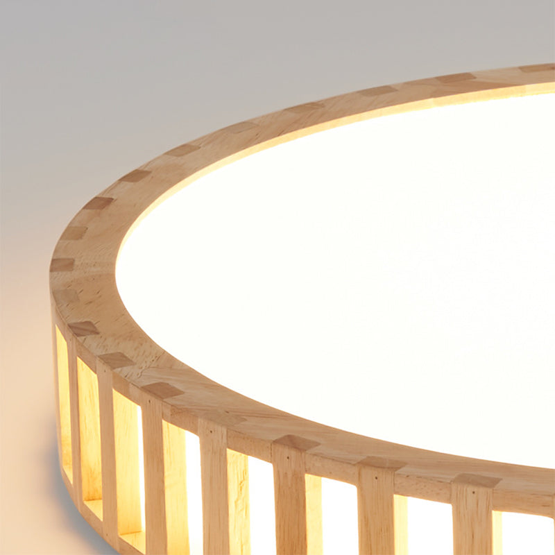 Bois 1-Flush léger Mount Ceiling Fixture Modern Style Drum Flush Mount Lamp for Living Room