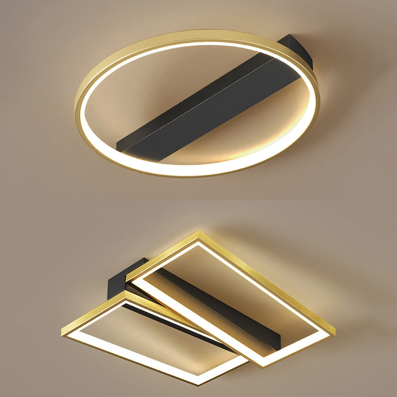 Luces de techo de montaje en superficie de metal de estilo moderno Lámpara de montaje geométrica de 1 luces de 1 luces