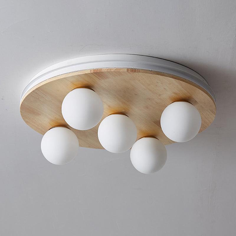 Lámpara de techo geométricamente semi - incrustada de vidrio OPAL lámparas de techo de estilo moderno dormitorio semi - incrustadas