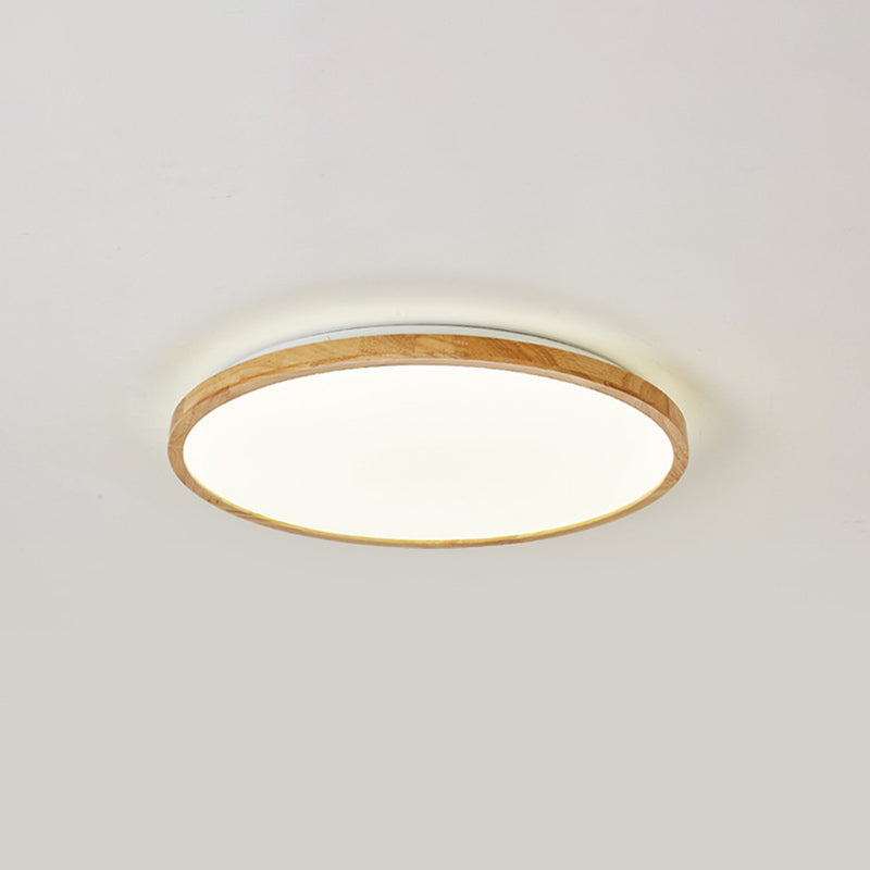 Modern Style Geometrische Bündige Deckenbefestigung 1-Light Holz Flush Ceiling Light