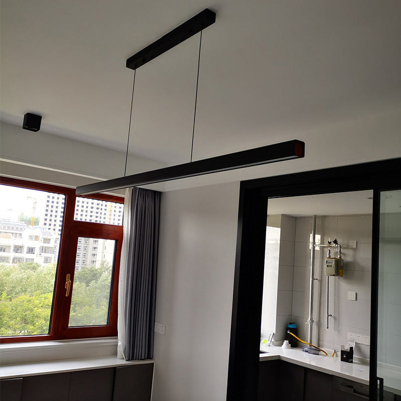 Modern Metal Chandelier Lamp Linear 1-light LED Island Pendant for Dining Room
