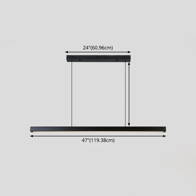 Modern Metal Chandelier Lamp Linear 1-light LED Island Pendant for Dining Room