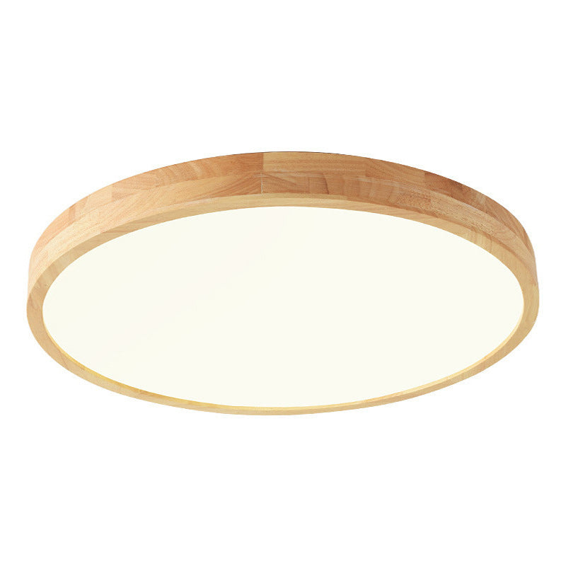1-Light Wood Flush Mount Led Light Fixture Modern Style Circle Flush Mount Ceiling Lighting