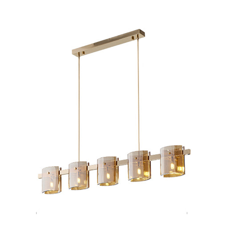 Modern Kitchen Island Lighting with Shape Island Lighting Glass 5 Light Island Lights