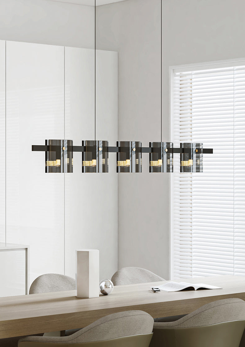 Modern Kitchen Island Lighting with Shape Island Lighting Glass 5 Light Island Lights