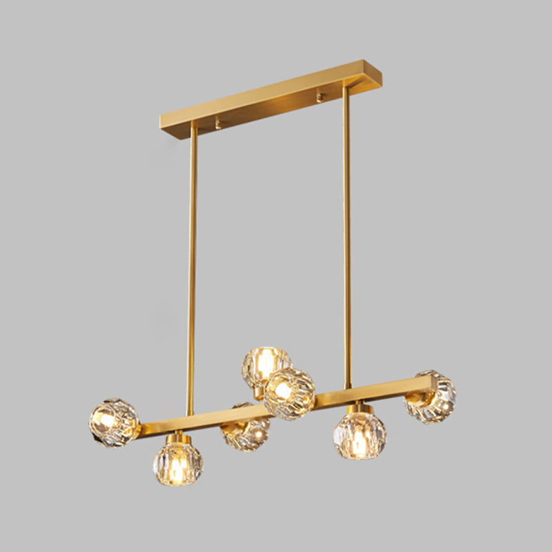 Modern Chandelier Bubble with Shape Island Lights Crystal And Metal Island Lamps in Gold