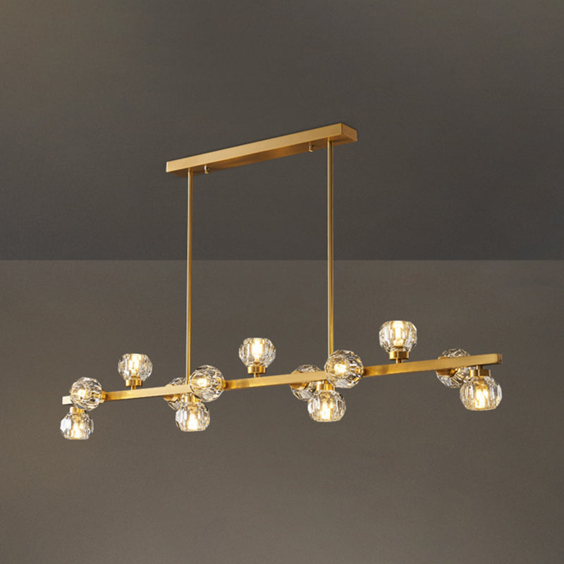 Modern Chandelier Bubble with Shape Island Lights Crystal And Metal Island Lamps in Gold