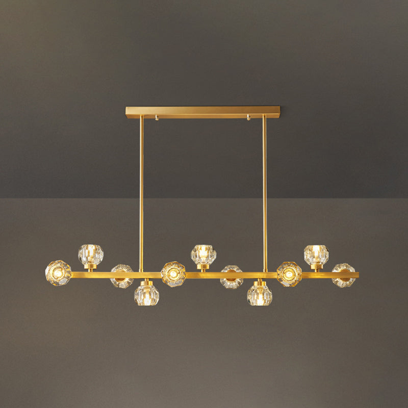 Modern Chandelier Bubble with Shape Island Lights Crystal And Metal Island Lamps in Gold