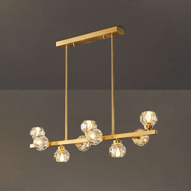 Modern Chandelier Bubble with Shape Island Lights Crystal And Metal Island Lamps in Gold