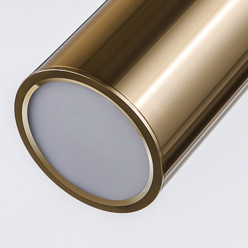 Modern Isola illuminazione cilindro lampadario isola metallo 5 illuminazione dell'isola in oro e nero