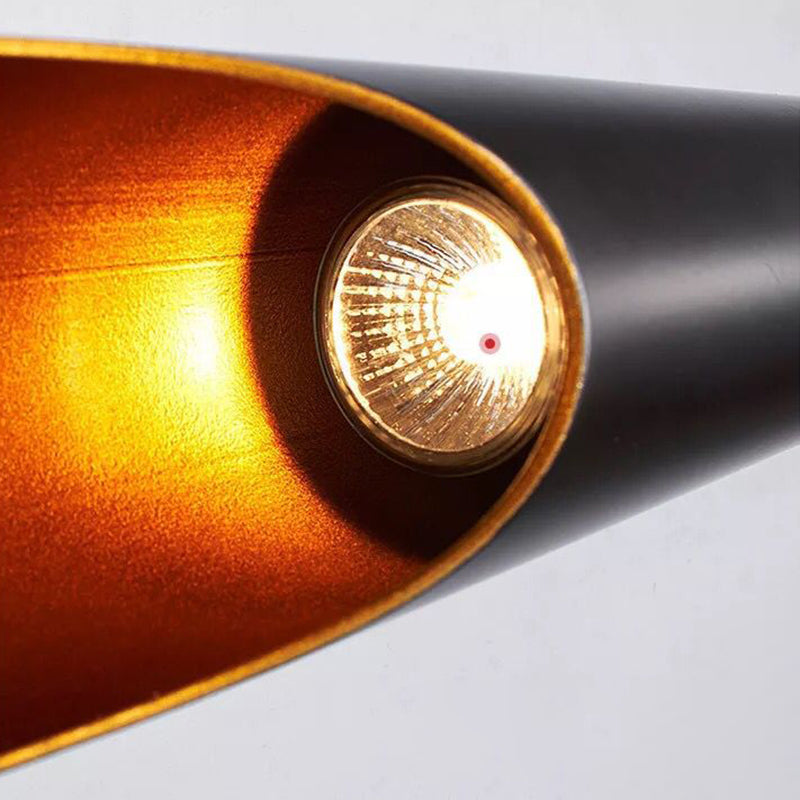 Schwarz -Gold -zylindrische Wandleuchte im modernen Luxusstil lackierten Aluminiumwandleuchten