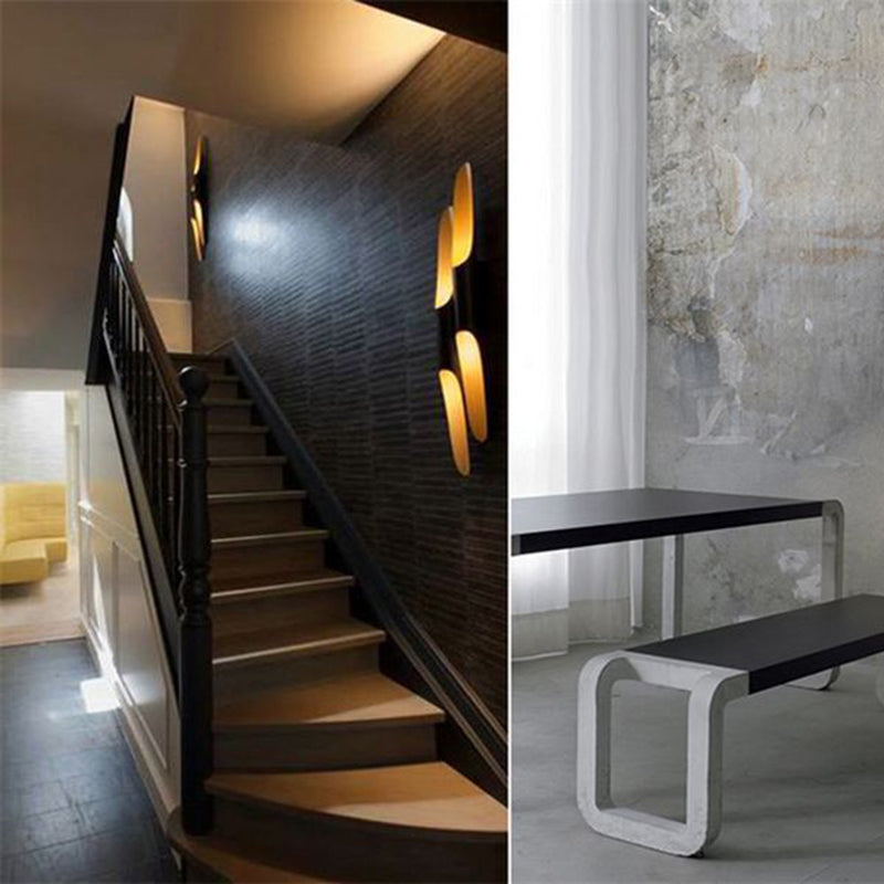 Schwarz -Gold -zylindrische Wandleuchte im modernen Luxusstil lackierten Aluminiumwandleuchten