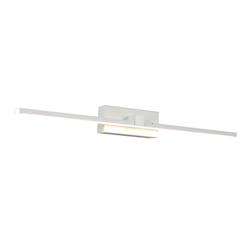 Luci da parete dello specchio da sfumatura lineare in metallo moderno 1 Fun a supporto per la parete della testa in bianco