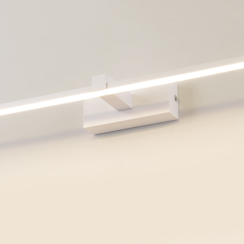 Luci da parete dello specchio da sfumatura lineare in metallo moderno 1 Fun a supporto per la parete della testa in bianco