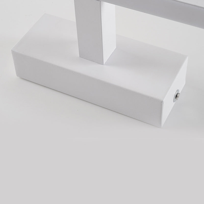 Luci da parete dello specchio da sfumatura lineare in metallo moderno 1 Fun a supporto per la parete della testa in bianco