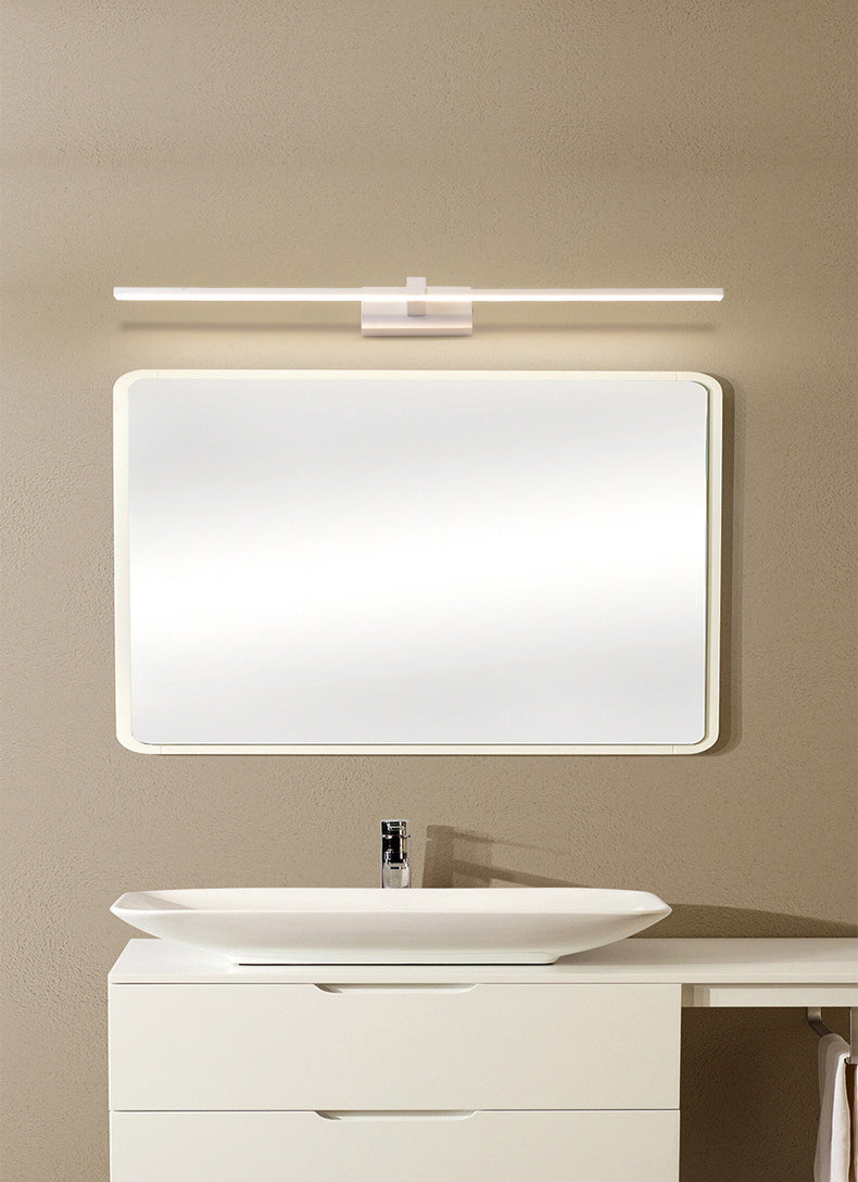 Luci da parete dello specchio da sfumatura lineare in metallo moderno 1 Fun a supporto per la parete della testa in bianco