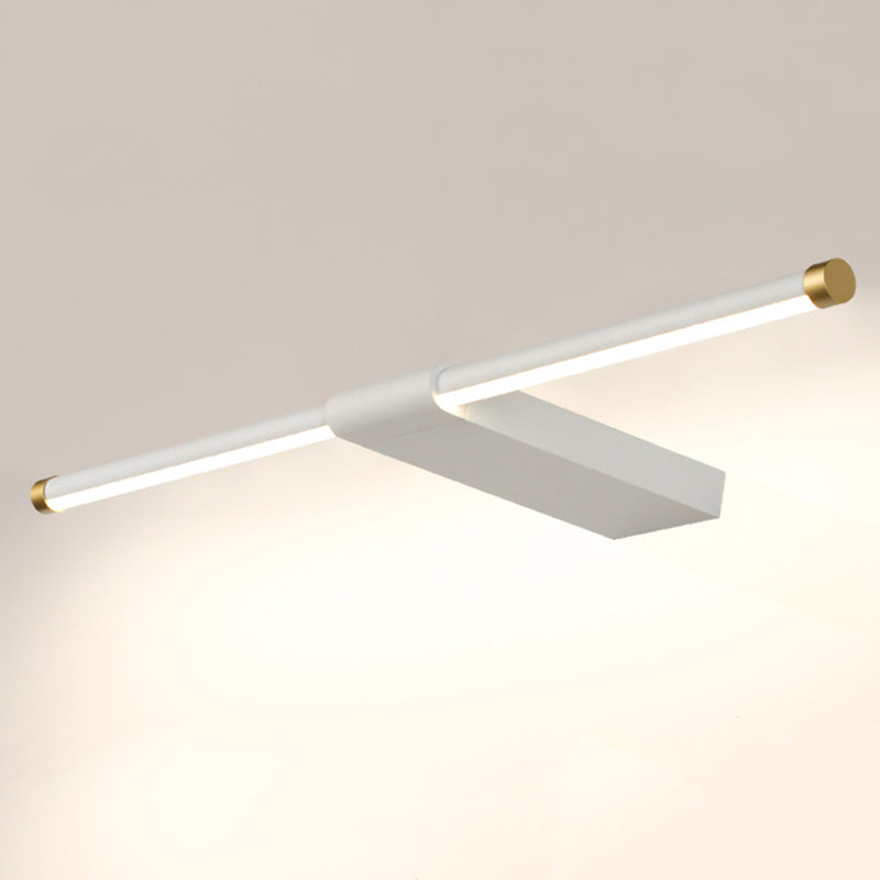 Metalen lineaire schaduw spiegel wandlampen modern 1 kop muurbevestiging in wit en zwart