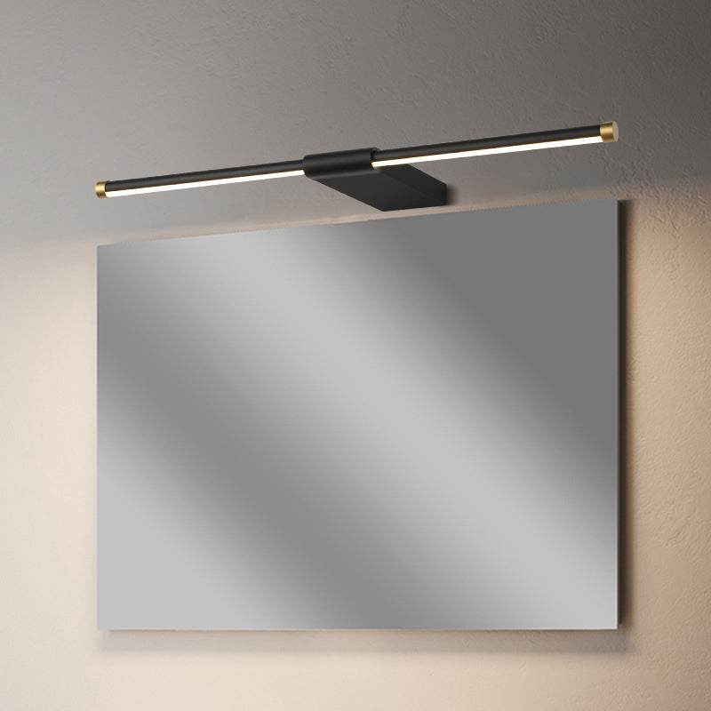 Metal linear Shade Mirror Wall Lights Modern 1 Head Wall Mount Fixture in White and Black