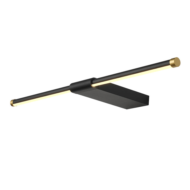 Metal linear Shade Mirror Wall Lights Modern 1 Head Wall Mount Fixture in White and Black