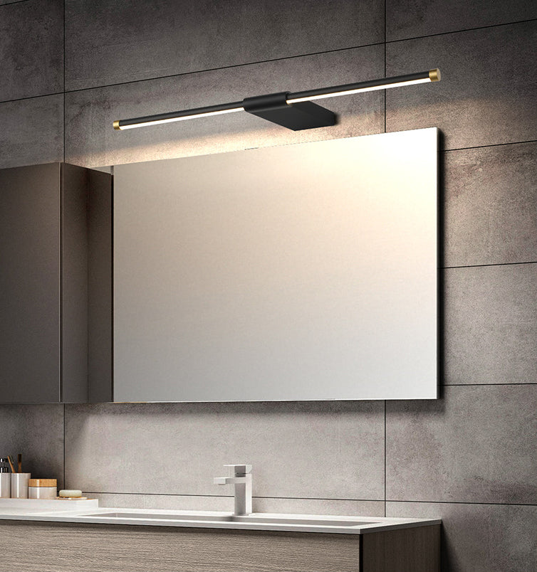 Metal linear Shade Mirror Wall Lights Modern 1 Head Wall Mount Fixture in White and Black