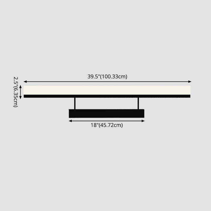 Acconde da muro di tonalità lineare a 1 luce moderna moderna illuminazione da parete specchio in stile semplice in bianco