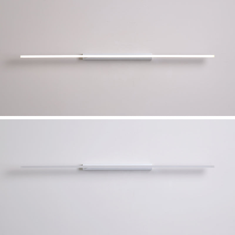Acconde da muro di tonalità lineare a 1 luce moderna moderna illuminazione da parete specchio in stile semplice in bianco
