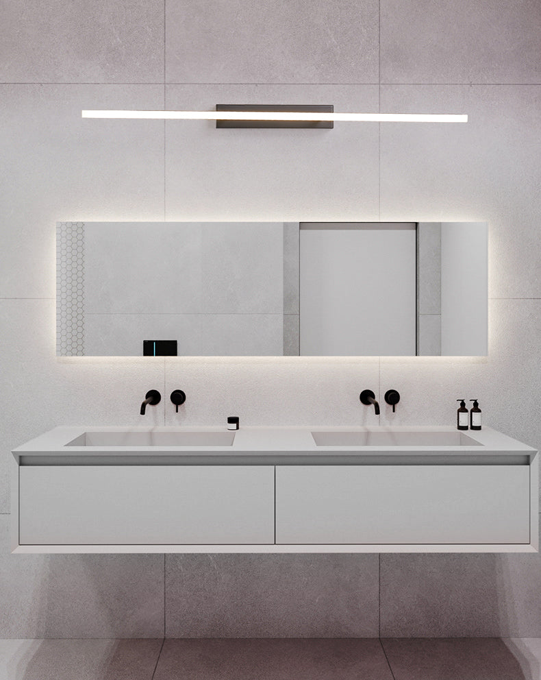 Acconde da muro di tonalità lineare a 1 luce moderna moderna illuminazione da parete specchio in stile semplice in bianco