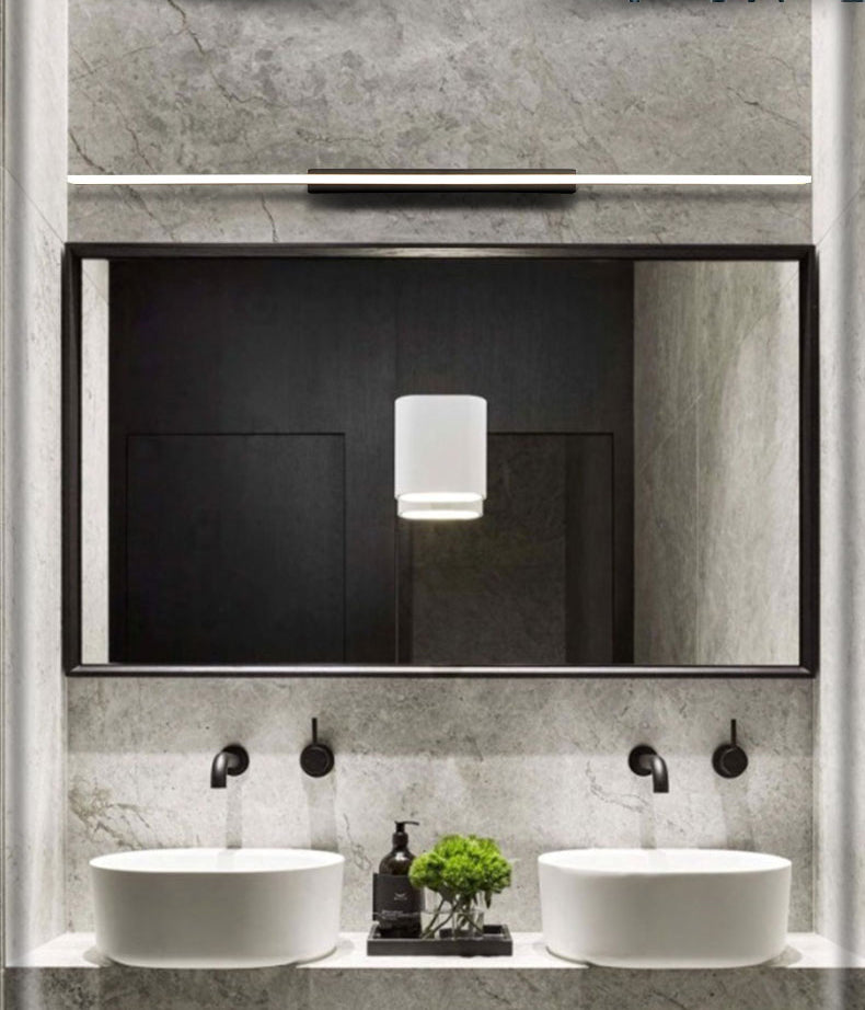 Metal linear Shade Mirror Wall Lights Modern 1 Head Wall Mount Fixture