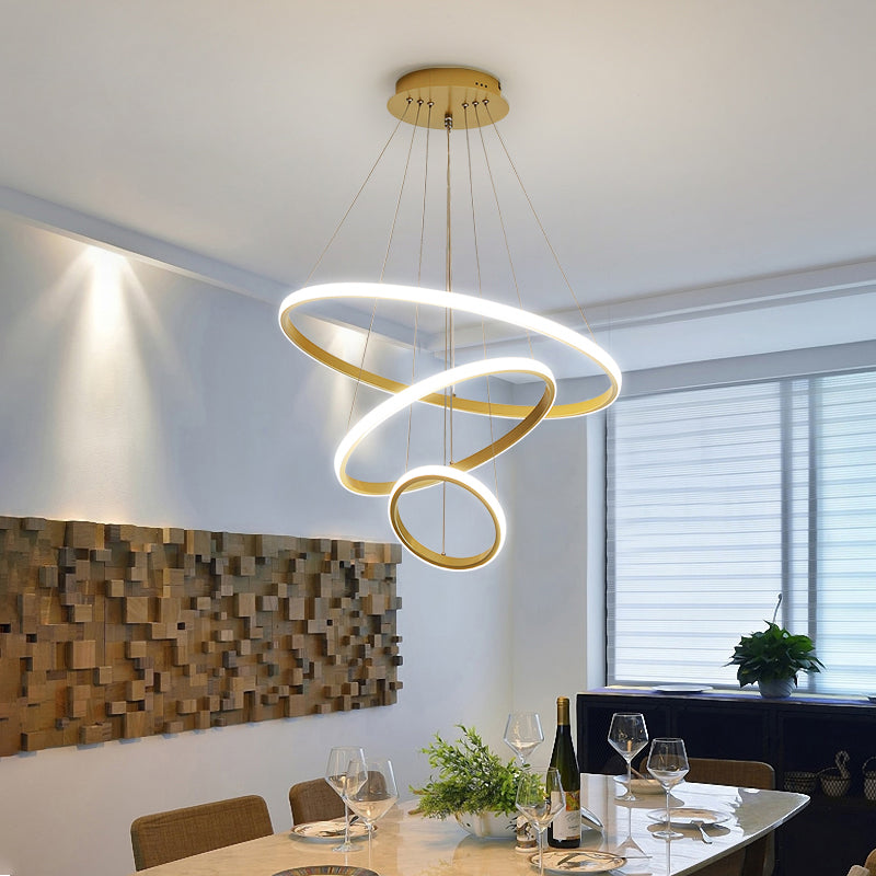 Modern Chandeliers For Dining Room Multiple Rings Chandelier Lighting Fixtures