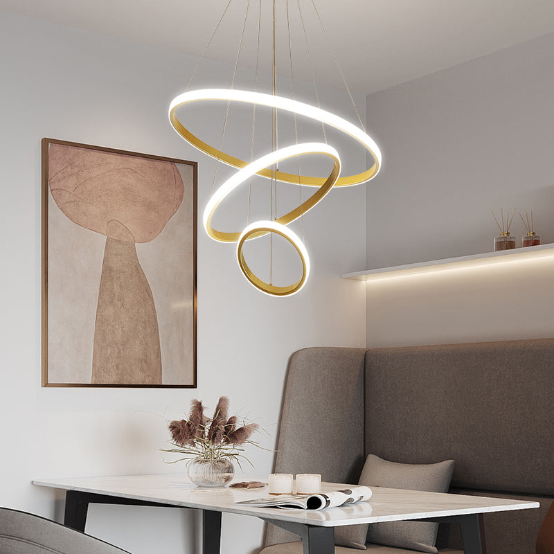 Modern Chandeliers For Dining Room Multiple Rings Chandelier Lighting Fixtures